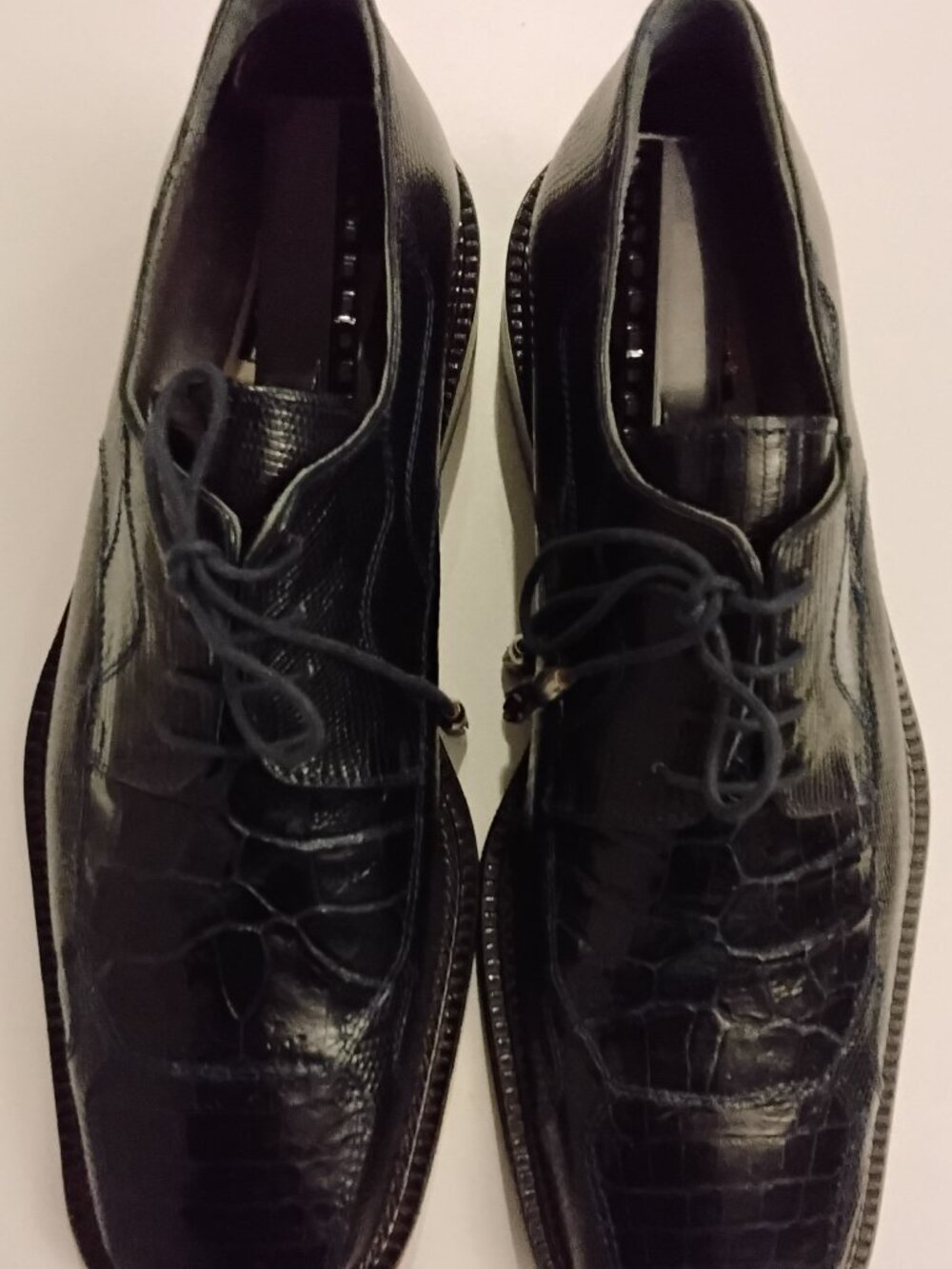 David Eden Navy/Midnight Blue/Indigo Oxford Crocodile Dress Shoes size 9